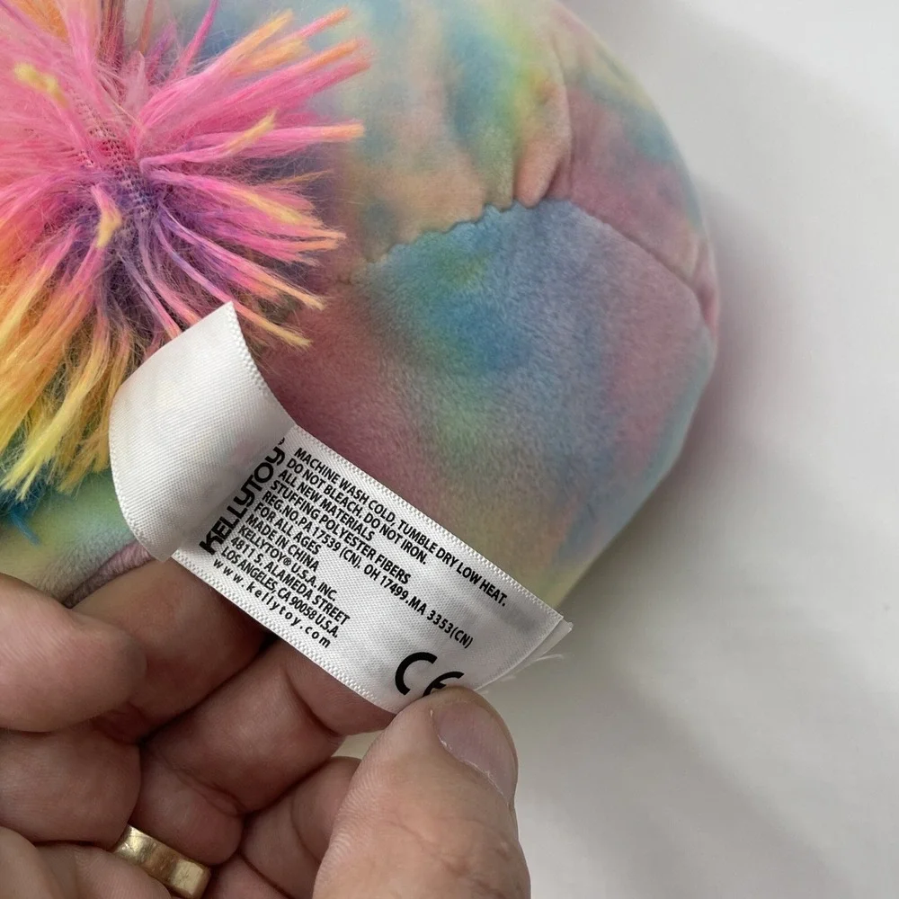 New Squishmallow‎ Jaime Tie Dye Rainbow Pegasus Shiny Wings Plush 8 inch #027
